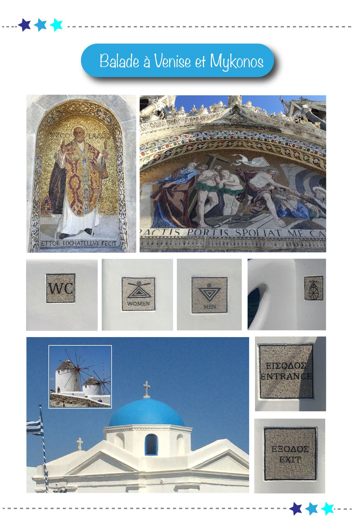 Mosaique de Venise et Mykonos